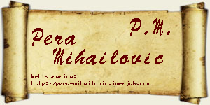 Pera Mihailović vizit kartica